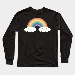 Wise happy rainbow *choose large for stickers and magnets* Long Sleeve T-Shirt